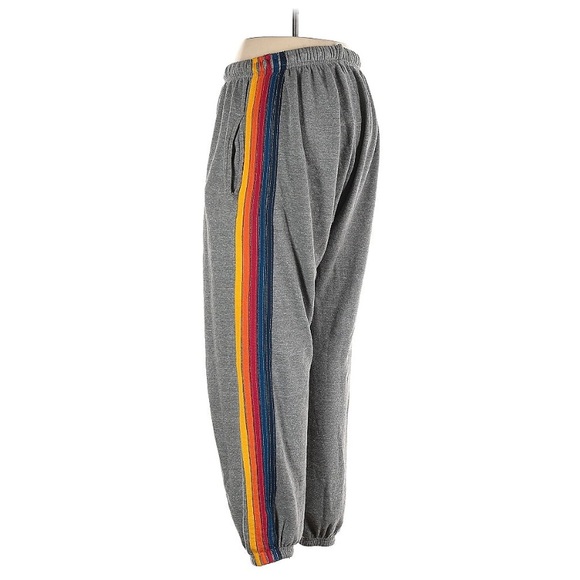 Aviator Nation 5 stripe joggers gray pockets XL - Picture 2 of 5